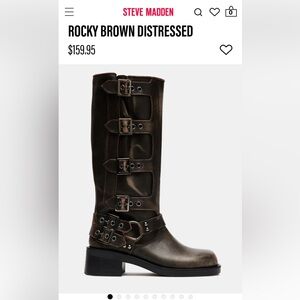 STEVE MADDEN Rocky Brown Distressed Boots